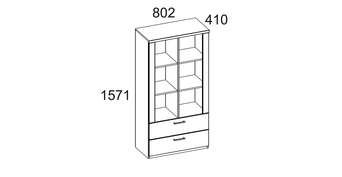 Шкаф низкий открытый Альтеро New 2S6N