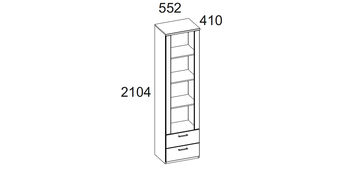Шкаф открытый Альтеро New 2S4N