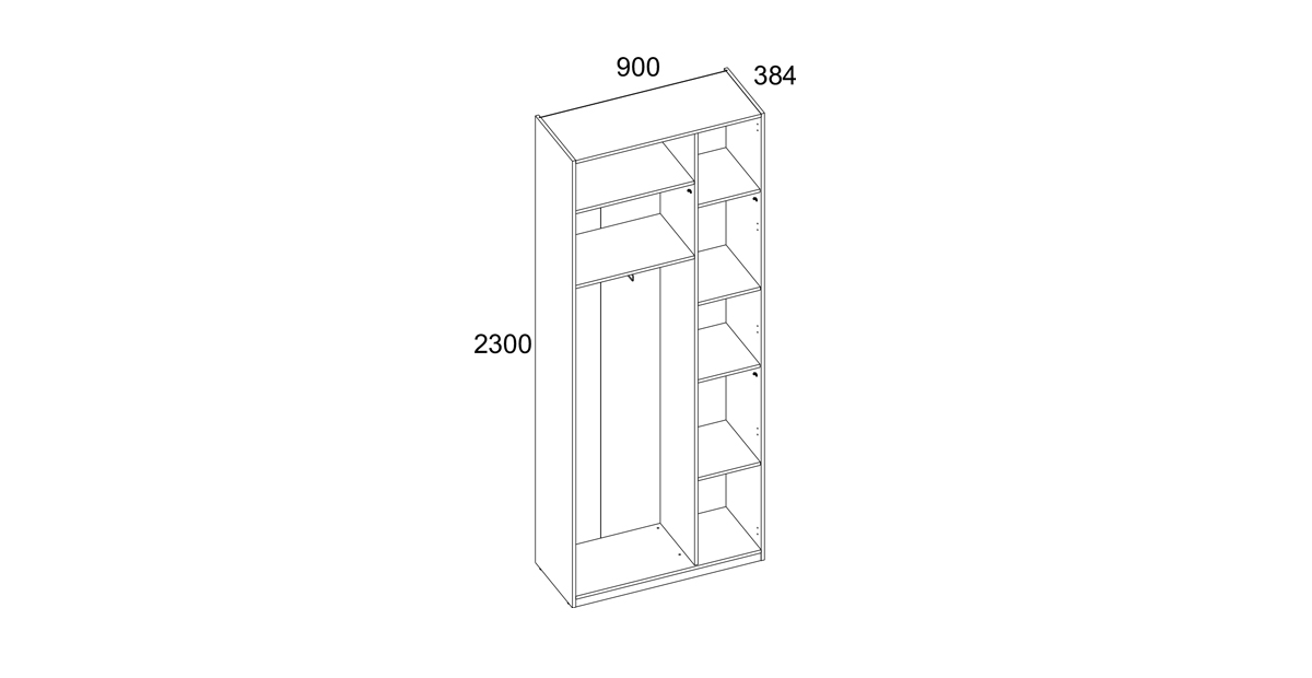 Шкаф 2D 90 Novel