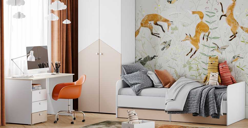 

Шкаф для одежды Бэмби НМ 041.42, Белый/дуб сонома/маренга/бисквит, Бэмби НМ 041.42